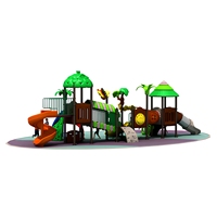 Équipement de terrain de jeux extérieur commercial durable en LLDPE et acier galvanisé, ensemble de divertissement pour enfants avec toboggan pour la communauté