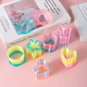 Heart Shaped Magic Rainbow <b>Ring</b> Plastic Spring Toy For Children 4-6 Years Old Educational <b>Stacking</b> Plaything - Product Image 2