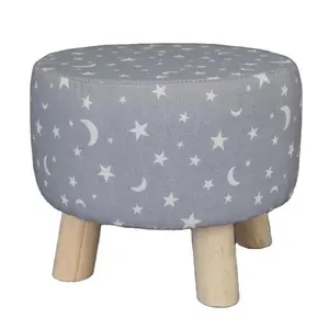 Modern Living Room Furniture Fabric Gold Side Velvet Round Ottoman Stool