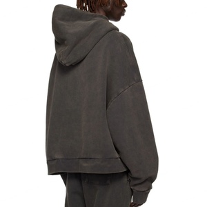 Prix d'usine Sweat à capuche épais pour homme, personnalisable, à capuche ample, épaules tombantes, coupe ample, effet délavé - Product Image 3