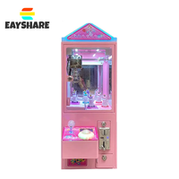 Vente en gros pas cher prix nouveau style mini peluche cadeau grue griffe avec accepteur de billets machine de jeu à pièces