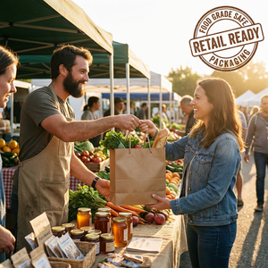 Sac fourre-tout de luxe en papier kraft brun écologique avec lamination, logo personnalisé imprimé, sac de courses autoportant - Product Image 5