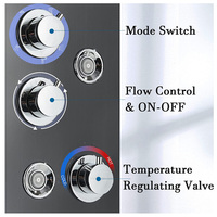 Salle de bains Précipitations Pommes De Douche Plafond Cascade Pluie Led Thermostatique Panneau De Douche