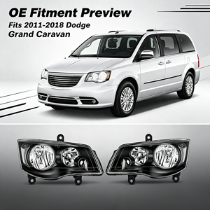 Par de Faros Delanteros de Repuesto Duraderos, Semiensamblados, para <span class=keywords><strong>Dodge</strong></span> <span class=keywords><strong>Grand</strong></span> <span class=keywords><strong>Caravan</strong></span> 2011 2012 2013 2014 2015 2016 2017 <span class=keywords><strong>2018</strong></span> - Product Image 4