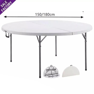 Precio barato decoración de la boda muebles mesas Redondas de Plástico plegables para fiestas eventos al aire libre - Product Image 1