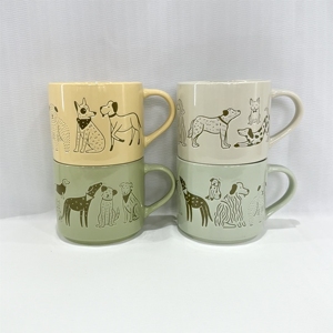 Mug en céramique de grès écologique à motif dessin animé, nouveau design, prix avantageux, couleurs personnalisables, empilable, compatible lave-vaisselle et sans danger pour les aliments - Product Image 2