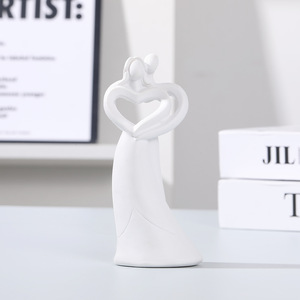 <span class=keywords><strong>Couple</strong></span> romantique Art résine homme <span class=keywords><strong>et</strong></span> femme embrassant Statue abstraite câlin Sculpture anniversaire mariage ornement Figurine - Product Image 4