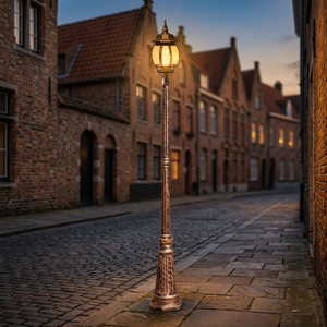 Mât en alliage d'aluminium de style européen pour jardin, rue, parc, avec source lumineuse LED RGB, étanche IP65, alimentation CA, pour villa - Product Image 2