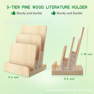 Estante de madera para mesas de restaurante, tarjetas de menú de madera maciza, expositor de folletos, estante de almacenamiento para decoración del hogar - Product Image 3