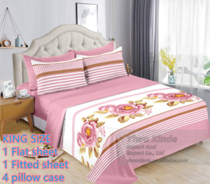 Nhà Máy Tấm Ga Giường 6PC Mô Hình Hiện Đại In Bộ Đồ Giường Tấm Set Với 1 Phẳng & 1 Được Trang Bị Tấm Với 4 Gối - Product Image 3