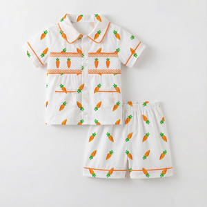 Set di Maglietta Corta con Motivo a Carota per Bambino, Abbigliamento Smock Personalizzato, <span class=keywords><strong>Elegante</strong></span> Completo per Ragazzi - Product Image 4