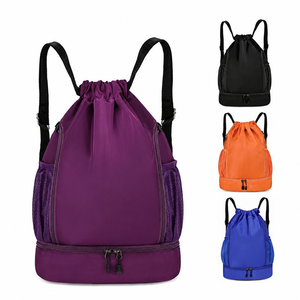 Fashion Unisex Sports <b>Backpack</b> Oxford Material Medium Multi-Pocket Foldable Waterproof <b>Drawstring</b> Gym Bag Soccer Basketball 23L - Product Image 1