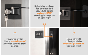 Verrou de sécurité enfant en plastique pour tiroir, carré, auto-adhésif, sans perçage, pour réfrigérateur et porte d'armoire, avec serrure à clé intégrée - Product Image 6