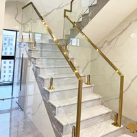 Hochwertige moderne Edelstahl-Geländer-Treppenhandlauf-Glasclips, selbstmontierbar, rostfrei.