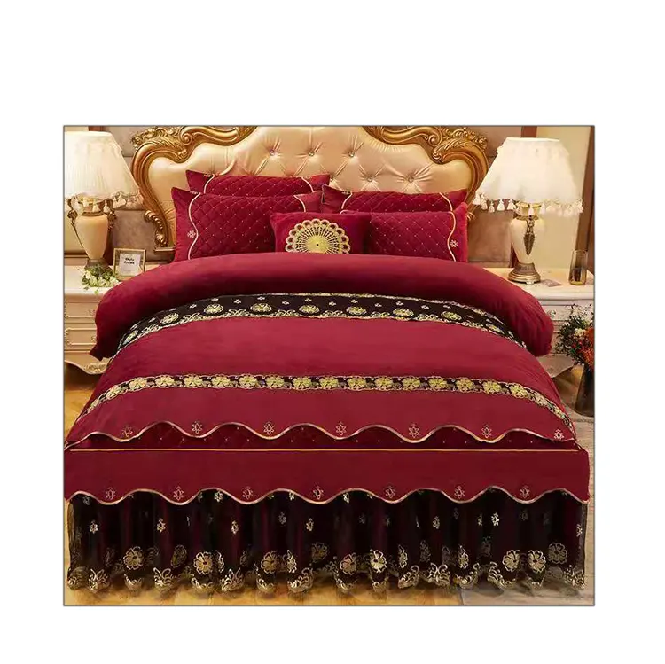 Winter thick and soft warm velvet four-piece set of coral velvet cloud velvet cover bedding