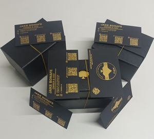 Tarjeta de Visita de Cartulina Negra de 600G con Estampado Dorado Mate, Código QR, Tarjeta Postal, Tarjeta de Felicitación - Product Image 6