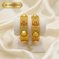 ALANKEET CREATIONS Bracelets ethniques de luxe plaqués or 24 carats, design pyramidal, sertissage clos, pierres colorées, pour femme