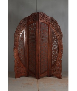 Luxury Modern Carved Wooden Partition <b>Screen</b> with 360 Degree Rotating <b>Folding</b> Room Divider Panels for Living Room Apartment - Product Image 1