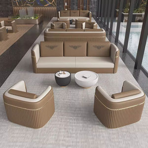 Ensemble <span class=keywords><strong>de</strong></span> canapés <span class=keywords><strong>de</strong></span> bureau en cuir <span class=keywords><strong>de</strong></span> luxe, design moderne et luxueux, usage commercial haut <span class=keywords><strong>de</strong></span> gamme, réception d'hôtel - Product Image 5