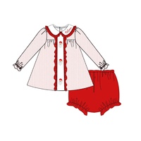 Puresun costume de vacances personnalisé Santa broderie bébé fille vêtements rouge à pois filles tenues pour Noël