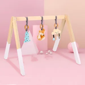 2024 New Eco-Friendly Wooden Toys Baby Play Gym Frame Activity Gym Hanging Toy