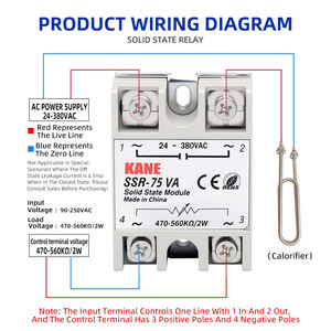 SSR-75VA SCR-75VA однофазный твердотельный релейный модуль регулятора напряжения 2 Вт 200 ~ 560 кОм выход 24 ~ 380VAC FOTEK твердотельное реле - Product Image 4