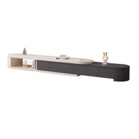 Ensemble combiné table basse rétractable en ardoise de style crème légère et luxueuse pour meuble TV moderne à table centrale simple pour meuble TV