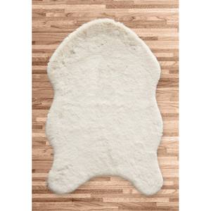 Tapis en fausse fourrure de lapin crème 60x110 cm - Product Image 1