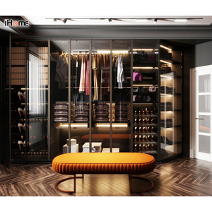 <span class=keywords><strong>Ihome</strong></span> เฟอร์นิเจอร์ห้องนอนหรูหราเรียบง่ายปรับแต่งตามแบบเดินในตู้เสื้อผ้าไม้ - Product Image 5