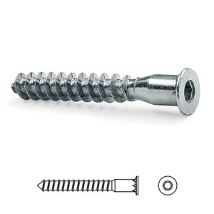 Vis autotaraudeuse. Acier. Zingué brillant. Fil grossier pour le bois. - Product Image 1