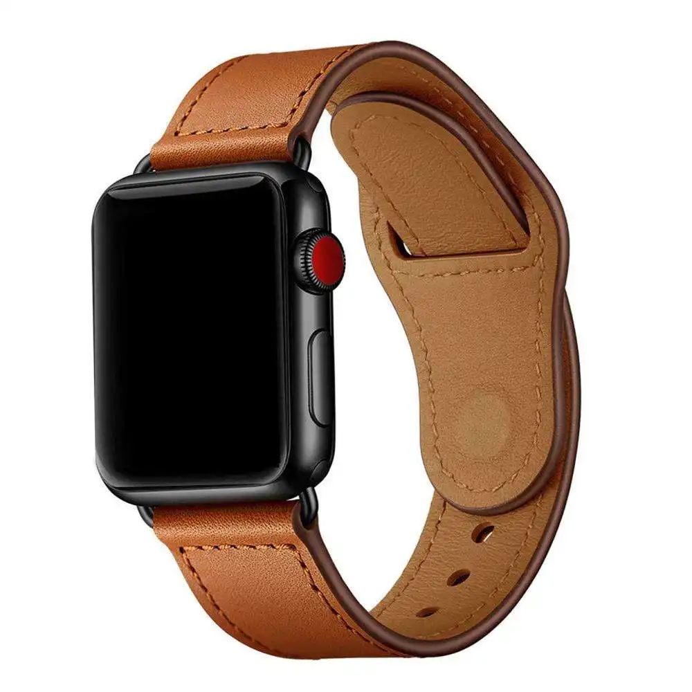 Desain Baru 2022 Warna-warni Kualitas Tinggi Kulit Mewah Jam Tangan Gelang Kulit Tali Jam untuk Apple Watch Series 7 6 5 4 3 Se