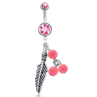 2024 Fine hypoallergénique Non ternir étanche corps Piercing bijoux titane nombril Piercing bijoux luxe rose ventre anneau