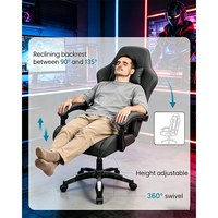 Chaise de jeu personnalisée économique, chaise de bureau de style racing avec accoudoirs articulés, appui-tête détachable et revêtement en cuir PU pour le jeu sur PC au quotidien