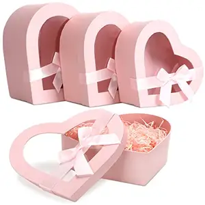 3pcs Eco Friendly Rose Packing Flower paper Box Valentine's Day Custom Heart Shape flower rose Box gift Packaging Box