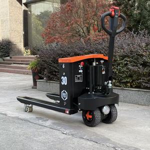 รถยกพาเลทไฟฟ้าไฮดรอลิก 3 ตัน ล้อยางตันคู่ มอเตอร์กำลังสูง สำหรับขนย้ายสินค้าบนพื้นคลังสินค้าที่มีหลุมบ่อ - Product Image 3