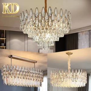 Chất lượng cao khách sạn trang trí nội thất vàng đèn Chùm Mặt dây chuyền treo đèn Đèn sang trọng Đèn pha lê đèn chùm - Product Image 6