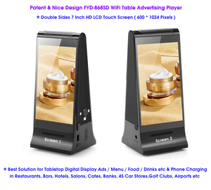 Innovador Soporte de Banco de Energía de Mesa con Pantalla Dual para Suministros de Hotel, Reproductor de Tótem, Menú Digital Publicitario para Mesa de <span class=keywords><strong>Restaurante</strong></span> - Product Image 3