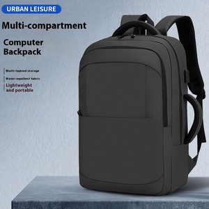 Men's Casual PU Material <b>Laptop</b> <b>Backpack</b> Zipper USB Waterproof Fashion Travel Outdoor Bag - Product Image 2