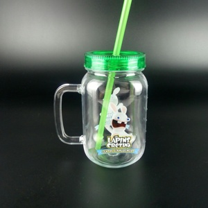 16oz nhựa Mason Jar Cup cho đồ uống lạnh biểu tượng tùy chỉnh Nhà cung cấp Trung Quốc của drinkware - Product Image 5