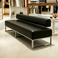 Banc long en métal moderne en forme de L, banquette pour hôpital, hôtel, hall d'entrée, canapé en cuir PU, mobilier commercial pour salle d'attente