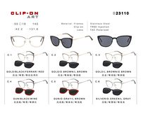 Lunettes de soleil polarisées de créateur Protection UV400 Nouveau carré en métal noir Clip à la mode Lunettes de soleil chaudes pour hommes femmes 12 rouge rose