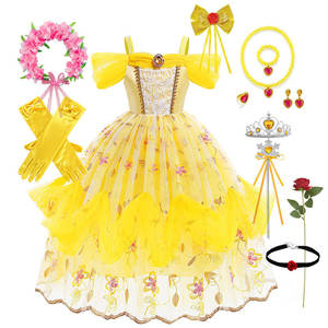 Nouvelle Robe de Princesse <span class=keywords><strong>Elsa</strong></span> <span class=keywords><strong>Belle</strong></span> pour Filles, Déguisement de Cosplay pour Halloween, Anniversaire, Fête, Carnaval, Costume de Film Télévisé 2024 - Product Image 3