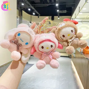 Sevimli 11cm anahtarlık peluş bebek Kuromy benim Melodi hayvan dolması PP pamuklu çanta kolye aksesuarları anahtarlık peluş oyuncaklar