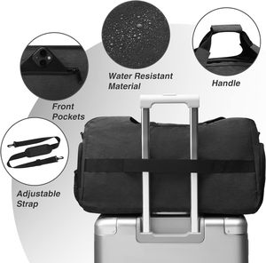 Tùy Chỉnh Trọng Lượng Nhẹ Du Lịch Phòng Tập Thể Dục Túi Có Thể Gập Lại Thể Thao Vải Thô Túi Với Giày Ngăn Và Túi Ướt - Product Image 4