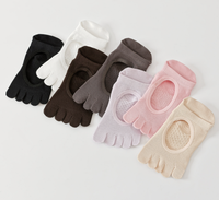 Chaussettes de yoga avec bord élastique antidérapant à cinq doigts, chaussettes de sport pour Pilates