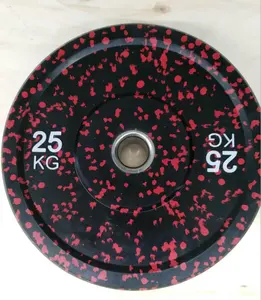Colores de levantamiento de pesas de fleck de parachoques de goma placas de peso