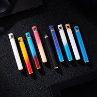 Briquet Xi Qing à flamme souple gonflable, couleur dégradée, design fin, en métal, accessoire de fumeur portable