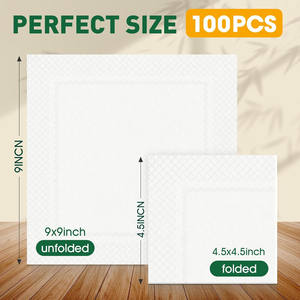 <span class=keywords><strong>Serviettes</strong></span> en <span class=keywords><strong>papier</strong></span> personnalisées en gros pour Noël, mariage, bar, 2 plis, blanches, jetables, pour dîner, fête, cocktail - Product Image 3