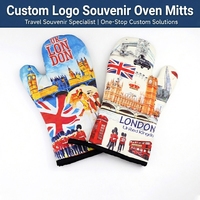 Gants de four en coton résistants à la chaleur, personnalisables avec logo, pour souvenirs touristiques, vente en gros