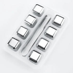 Piedras de Vino y Whisky Reutilizables de Acero Inoxidable 304, Cubitos de Hielo de Congelación Rápida para Cerveza, Bebidas y Licores - Product Image 1